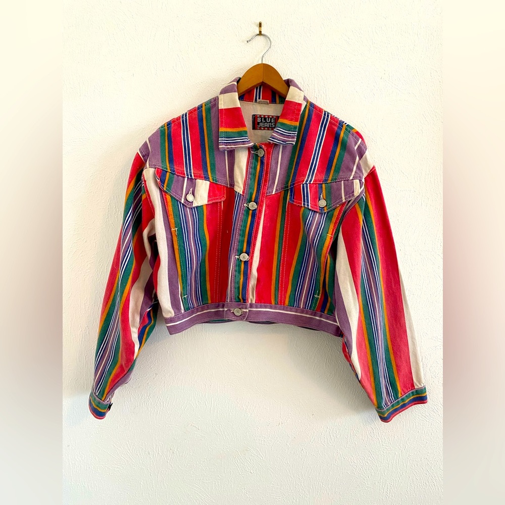 Blue Jeans colorful denim jacket.